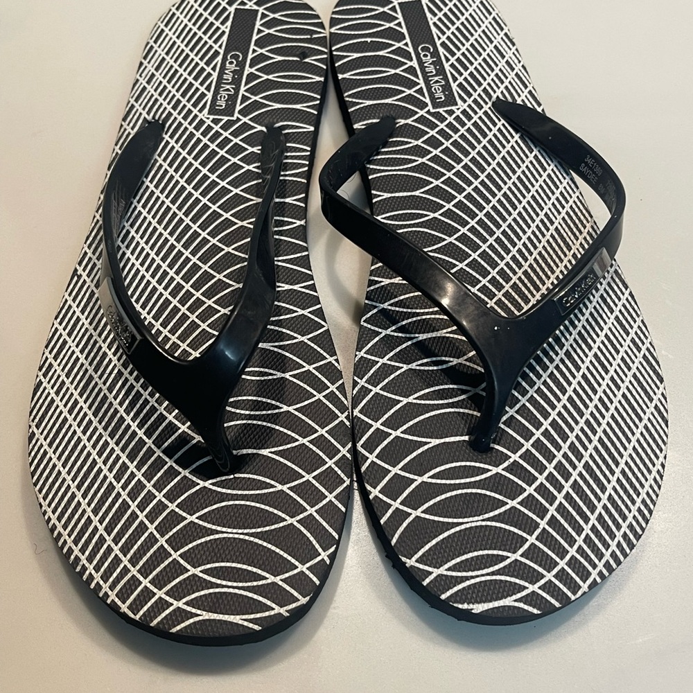 Calvin Klein Monochrome Patterned Sandals
